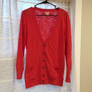 Coral Mossimo Boyfriend Cardigan, size M